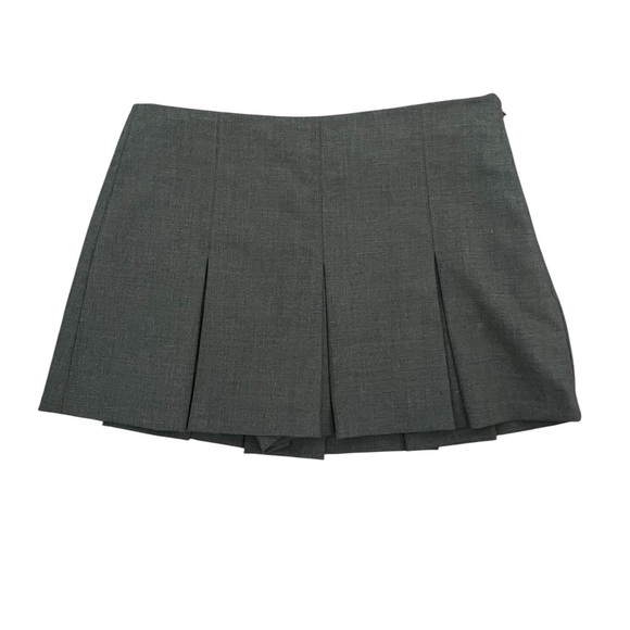 ZARA Box Pleated Mini Skort size Small  whimsigoth Gray school girl A-line kilt - Picture 5 of 5
